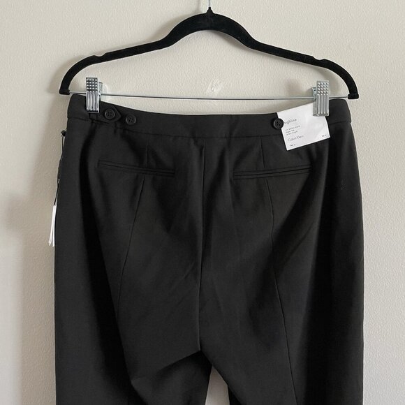 Calvin Klein Womn 8P Black Woven Mid-Rise Highline Tapered Ankle Length Pant NWT - Picture 10 of 15